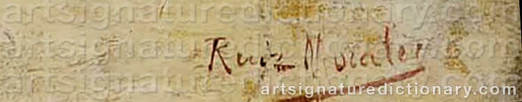 Authentic signature by Manuel Bernardino RUIZ SANCHEZ MORALES on  artwork