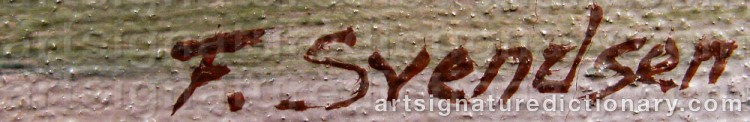 Authentic signature by Frederik Wilhelm SVENDSEN on  artwork