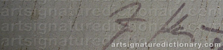 Authentic signature by Jiri KOLAR on Painting/Watercolour artwork