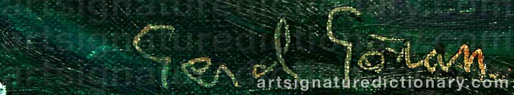 Authentic signature by Gerd GÖRAN on  artwork