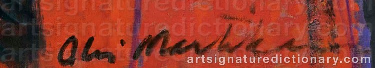 Authentic signature by Olavi MARTIKAINEN on  artwork