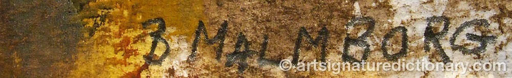 Authentic signature by Britta MALMBORG on  artwork