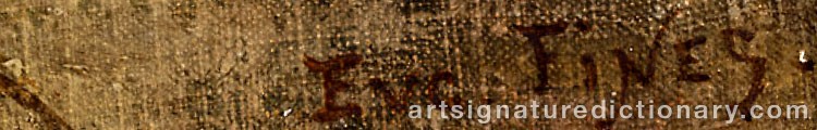 Authentic signature by Eugène François FINES on  artwork