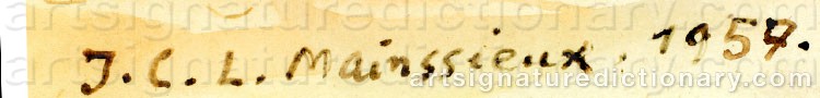 Authentic signature by Lucien MAINSSIEUX on  artwork