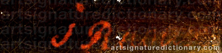 Authentic signature by Jean RAOUX on  artwork