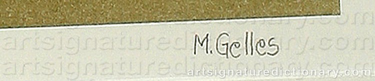 Authentic signature by Margareta GELLES on  artwork