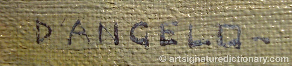 Authentic signature by D´ANGELO on  artwork