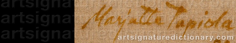 Authentic signature by Marjatta TAPIOLA on Painting/Watercolour artwork