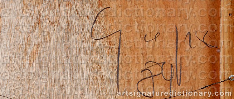 Authentic signature by Juan GOPAR on  artwork