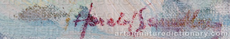 Authentic signature by Harald SANDBERG on artwork