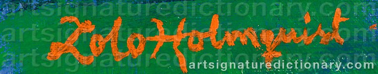 Authentic signature by Lolo HOLMQVIST on artwork