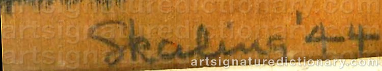 Authentic signature by Audrey SKALING on  artwork