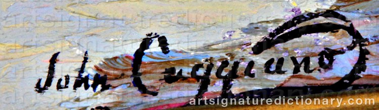 Authentic signature by John S. CAGGIANO on  artwork