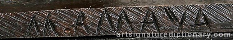 Authentic signature by Marino AMAYA on Sculpture artwork