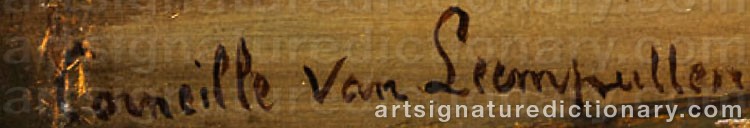 Authentic signature by Cornelis Van LEEMPUTTEN on Painting/Watercolour artwork