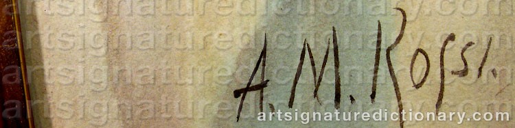 Authentic signature by Alberto María ROSSI on  artwork
