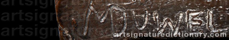 Authentic signature by Matthias DÜWEL on  artwork