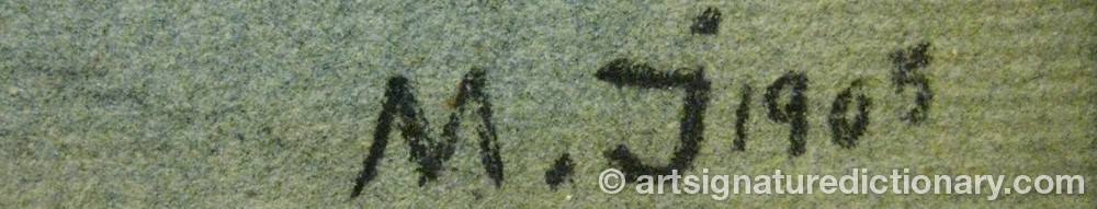 Authentic signature by Manne IHRAN on  artwork