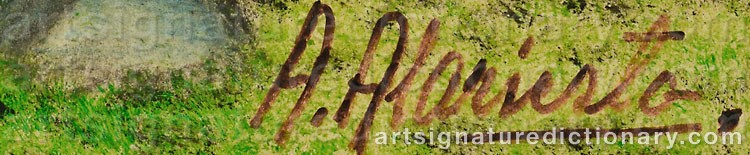 Authentic signature by Andreas ALARIESTO on artwork