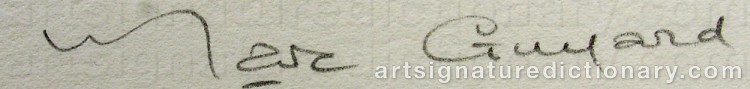 Authentic signature by Marc GUYARD on artwork