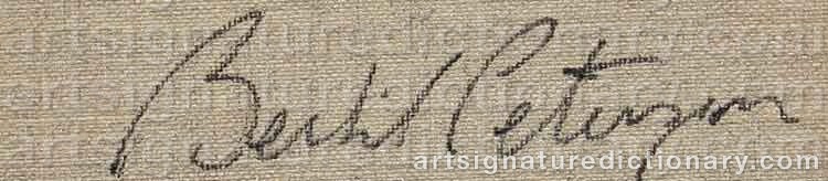 Authentic signature by Bertil PETTERSSON on artwork