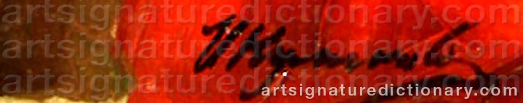 Authentic signature by Ivan Semionovich KULIKOV on  artwork