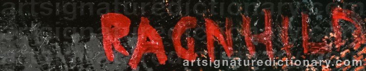 Authentic signature by Ragnhild ALEXANDERSSON on  artwork