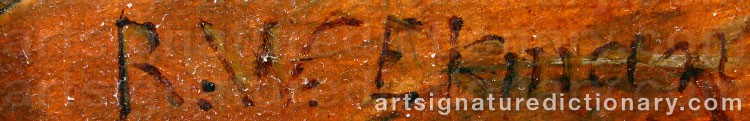 Authentic signature by Robert Wilhelm EKMAN on artwork