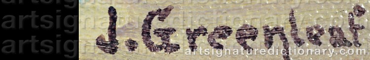 Authentic signature by Jacob GREENLEAF on  artwork
