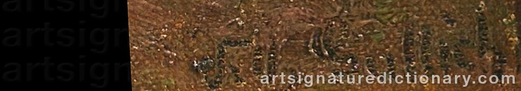 Authentic signature by Vilhelm GULLICH on  artwork