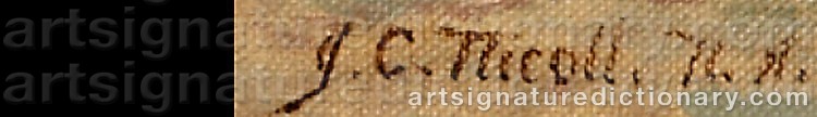 Authentic signature by James Craig NICOLL on  artwork