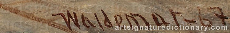 Authentic signature by Åke Waldemar LARSSON on artwork