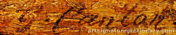 Authentic signature by Gustav Jakob CANTON on  artwork