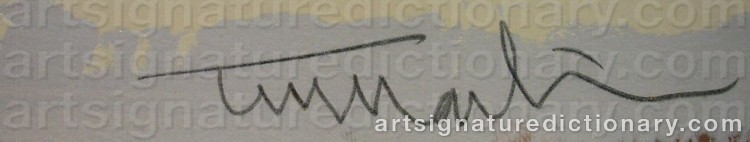 Authentic signature by Igael TUMARKIN on artwork