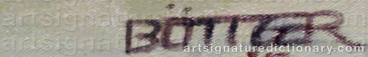 Authentic signature by Fritz BÖTTGER on  artwork