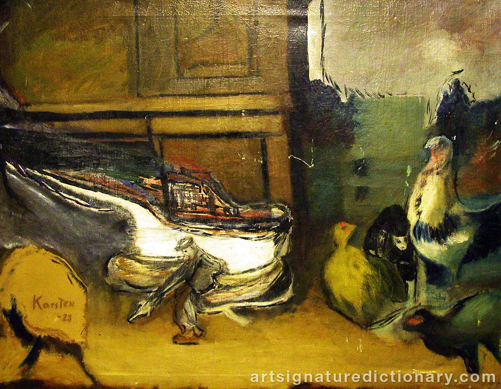 Close-up details showing Elisabeth Charlotta KARSTEN signature forgery characteristics