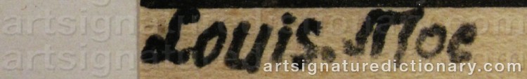 Authentic signature by Louis MOE on  artwork