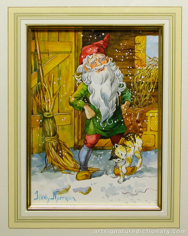 Close-up details showing Jenny NYSTRÖM signature forgery characteristics