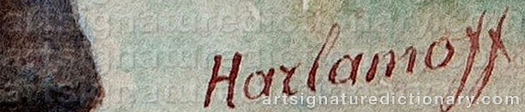Signature by Alexei Alexeievich HARLAMOFF