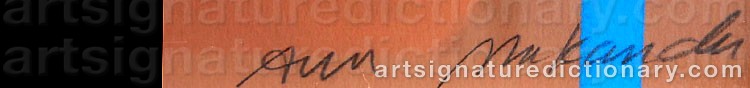 Authentic signature by Ann MAKANDER on artwork