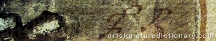 Authentic signature by Frans Johan ROSELLI on artwork