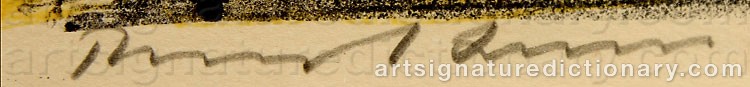 Authentic signature by Thormond LARSEN on  artwork