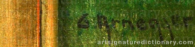 Authentic signature by Gottfried ARNEGGER on  artwork