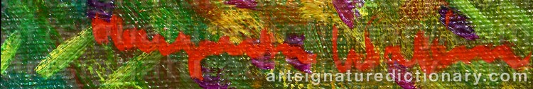Authentic signature by Margareta WALLIN on Painting/Watercolour artwork