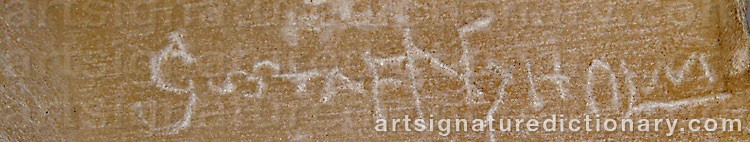 Authentic signature by Gustaf NYHOLM on  artwork