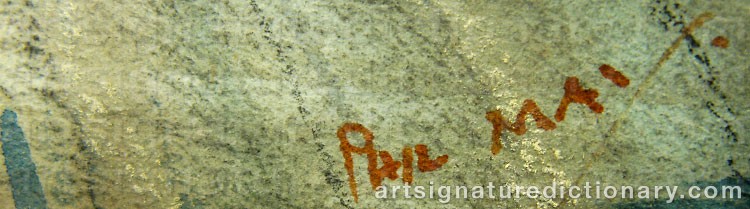 Authentic signature by Phil MAY on  artwork