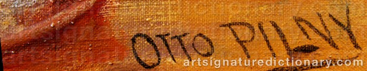 Authentic signature by Otto PILNY on  artwork