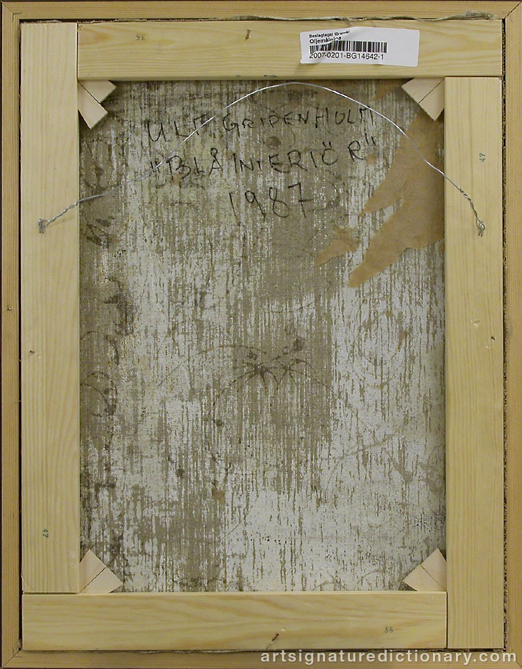 Close-up details showing Ulf GRIPENHOLM signature forgery characteristics