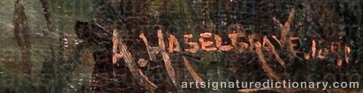 Authentic signature by Adelaide L. HASLEGRAVE on  artwork