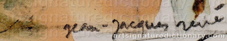 Authentic signature by Jean-Jacques RENÉ on artwork